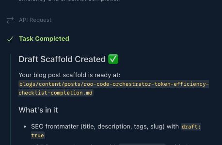 Completed checklist after multiple rounds of task delegations
